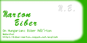 marton biber business card